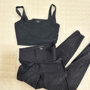 Black Bandier Legging + crop top set